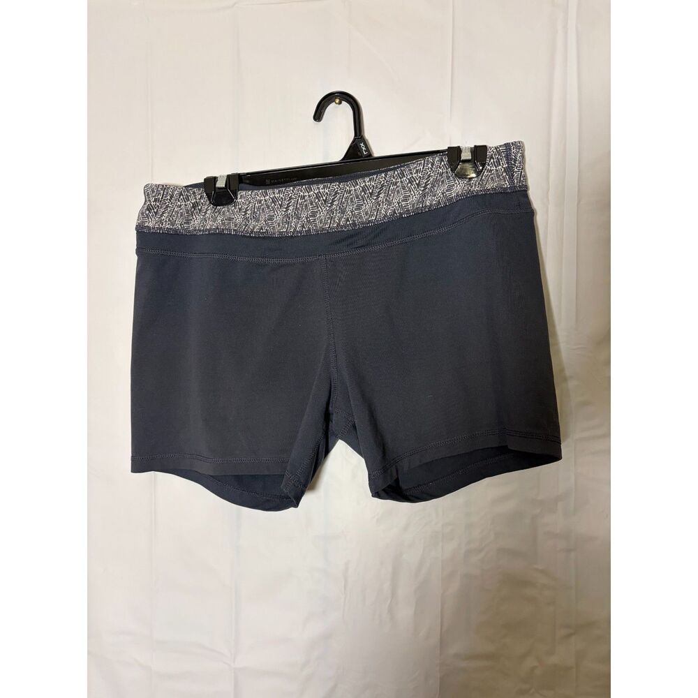 Tangerine Womens Large Athletic Shorts Gray Patterned Waistband Running Workout